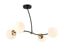 Люстра потолочная TR2544 Ambrella light белая на 4 лампы, основание чёрное в стиле современный 