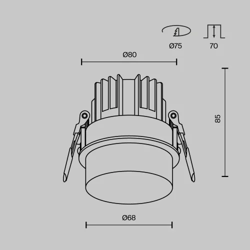 Светильник точечный LED Nude DL065-12W3K-W Maytoni белый на 1 лампу, основание белое в стиле современный хай-тек круглый фото 10