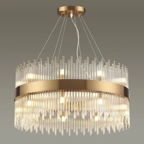 Люстра подвесная Focco 4722/18 Odeon Light прозрачная на 18 ламп, основание бронзовое в стиле современный  фото 2