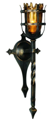 Бра Crestuma OML-50001-01 Omnilux янтарный на 1 лампа, основание чёрное в стиле кантри 