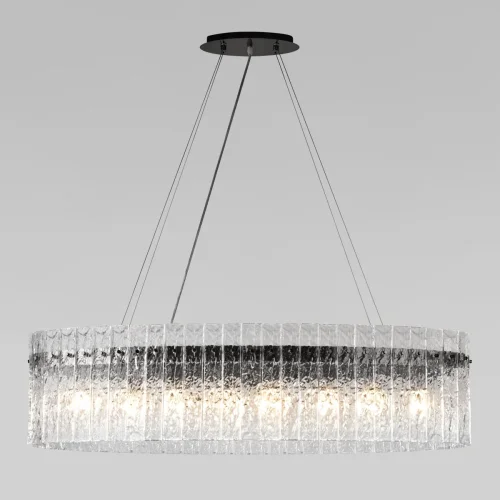 Люстра подвесная хрустальная Nevada 10297/1000 Pearl black LOFT IT прозрачная на 8 ламп, основание чёрное в стиле современный 