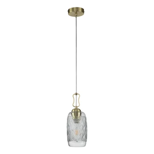 Светильник подвесной Pizzo V000289 Indigo прозрачный 1 лампа, основание золотое в стиле классический выдувное