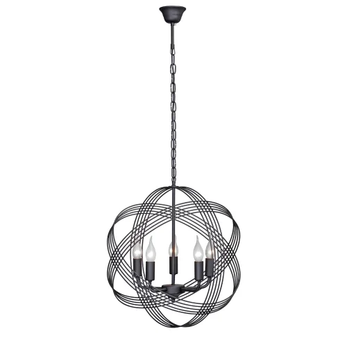 Люстра подвесная V4835-1/5 Vitaluce чёрная на 5 ламп, основание чёрное в стиле лофт фото 3 Люстра подвесная V4835-1/5 Vitaluce чёрная на 5 ламп, основание чёрное в стиле лофт фото 3