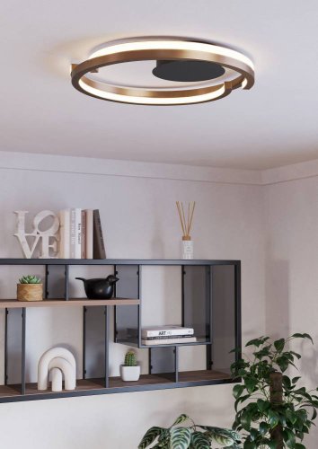 Светильник потолочный LED Mezzomonte 901825 Eglo бронзовый на 1 лампу, основание чёрное в стиле современный хай-тек фото 2