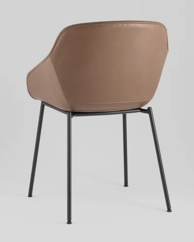 Стул Ashby, экокожа, светло-коричневый, сиденье УТ000040853 Stool Group, коричневый/экокожа, ножки/металл/чёрный, размеры - ***** фото 5