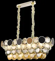 Люстра подвесная хрустальная Oriella WE141.12.303 Wertmark янтарная прозрачная на 12 ламп, основание золотое в стиле современный классический 