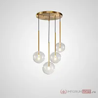 Светильник подвесной ARTO 4 D20 151814-26 ImperiumLoft прозрачный на 5 ламп, основание золотое в стиле лофт современный 