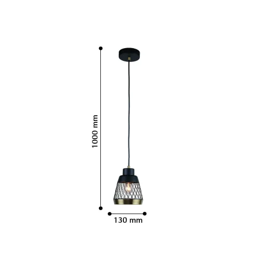 Светильник подвесной лофт Entresol 2346-1P F-promo чёрный латунь 1 лампа, основание чёрное в стиле лофт  фото 3
