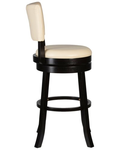 Вращающийся полубарный стул 4090-LMU JOHN COUNTER, цвет сиденья кремовый, цвет дерева капучино Dobrin, кремовый/экокожа, ножки/дерево/капучино, размеры - ****430*495 фото 3