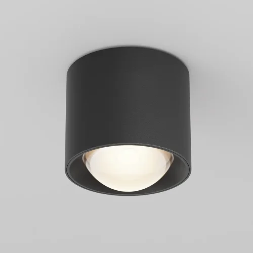 Светильник накладной LED Lens C217CL-15W3K-B Maytoni чёрный на 1 лампу, основание чёрное в стиле хай-тек современный круглый