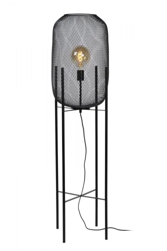 Торшер лофт Mesh 45785/01/30 Lucide  чёрный 1 лампа, основание чёрное в стиле лофт современный

