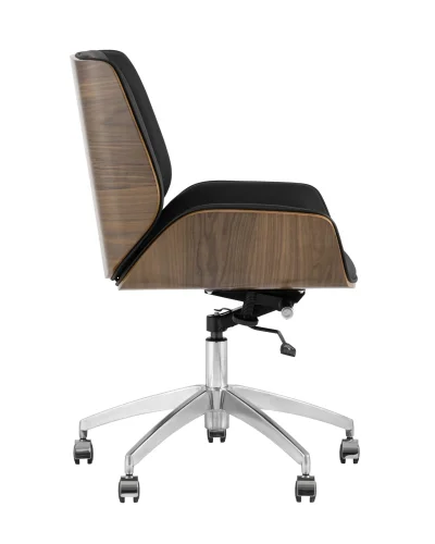 Кресло офисное TopChairs Crown, черное УТ000030887 Stool Group, чёрный/экокожа, ножки/металл/хром, размеры - ****600*620 фото 2