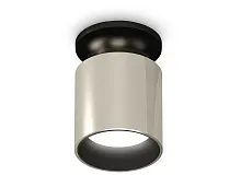 Светильник накладной Techno spot XS6305061 Ambrella light серебряный 1 лампа, основание чёрное в стиле модерн круглый