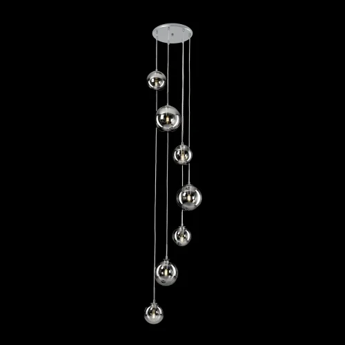 Светильник подвесной Томми CL102070 Citilux серый чёрный 7 ламп, основание хром в стиле современный каскад шар фото 3