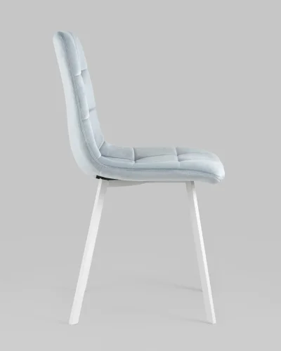 Стул Chilly, велюр серо-голубой, сиденье, белые ножки УТ000039635 Stool Group, голубой/велюр, ножки/металл/белый, размеры - ***** фото 5