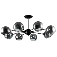 Люстра потолочная Brooke A2708PL-8BK Arte Lamp серая чёрная на 8 ламп, основание чёрное в стиле современный шар