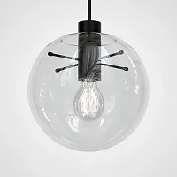 Светильник подвесной Selene Glass Ball Ceiling Lights D15 85250-22 ImperiumLoft прозрачный 1 лампа, основание чёрное в стиле лофт современный 