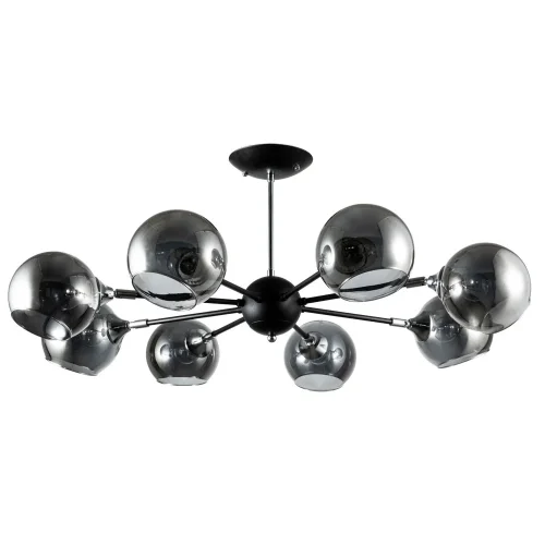 Люстра потолочная Brooke A2708PL-8BK Arte Lamp серая чёрная на 8 ламп, основание чёрное в стиле современный шар
