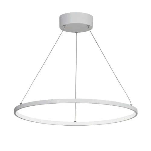 Светильник подвесной LED V4665-0/1S Vitaluce без плафона на 1 лампу, основание белое в стиле хай-тек кольца