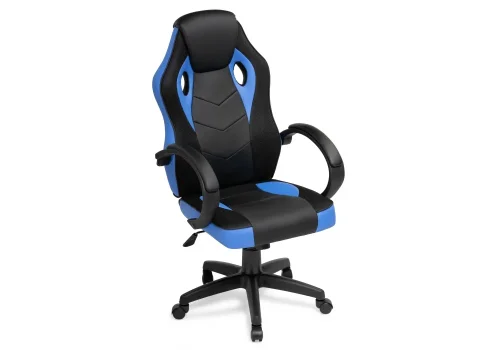 Кресло игровое Kard black / blue 15250 Woodville, синий/искусственная кожа, ножки/пластик/чёрный, размеры - *1210***620*690 фото 6