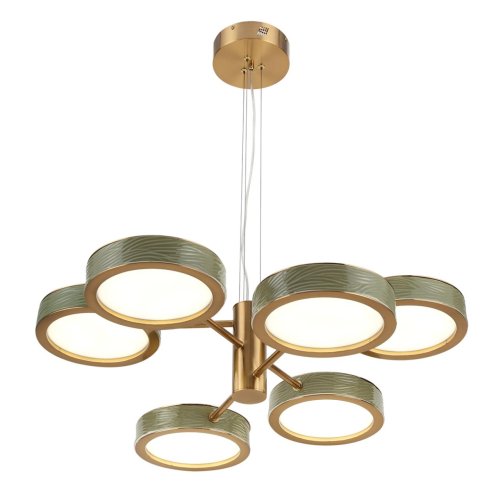 Люстра подвесная LED Riviera 5450/99LA Odeon Light белая на 1 лампу, основание латунь в стиле классический современный фото 6