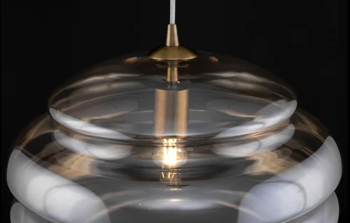Светильник подвесной Ruche P078PL-01AM Maytoni бежевый янтарный 1 лампа, основание латунь в стиле современный выдувное фото 4