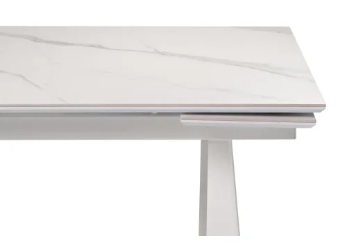 Керамический стол Бэйнбрук 140х80х76 белый мрамор / белый 530826 Woodville столешница белая из керамика фото 8