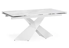 Стеклянный стол Хасселвуд 160(220)х90х77 белый мрамор / белый 553546 Woodville столешница белая из стекло мдф