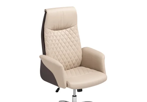 Компьютерное кресло Avrora beige / brown 15820 Woodville, бежевый/искусственная кожа экокожа, ножки/металл/хром, размеры - *1280***710*620 фото 7