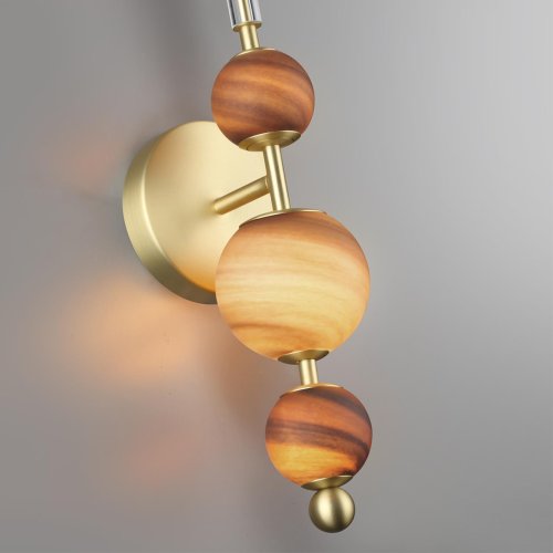 Бра LED Callisto 5457/5WL Odeon Light коричневый на 1 лампу, основание золотое в стиле современный арт-деко шар фото 6