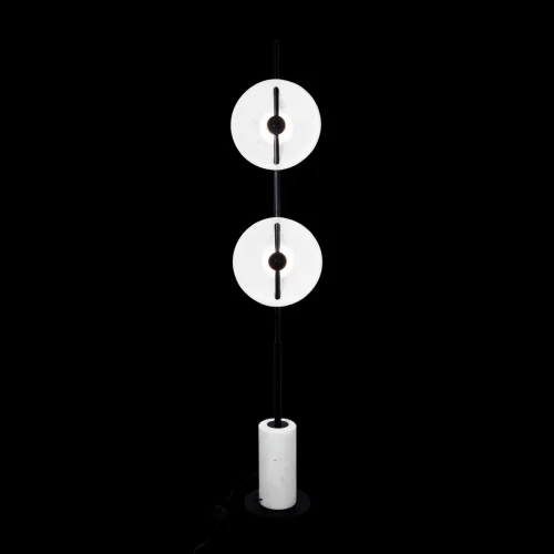 Торшер Marble 10049F LOFT IT  белый 2 лампы, основание чёрное в стиле арт-деко хай-тек современный
 фото 2