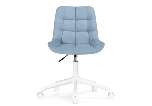 Компьютерное кресло Честер голубой (velutto 47 ) / белый 533176 Woodville, голубой/велюр, ножки/пластик/белый, размеры - *920***500*600 фото 2