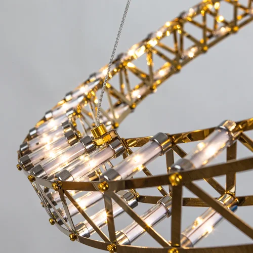 Люстра подвесная LED Galassia 1030/17 SP-144 Divinare золотая на 1 лампа, основание золотое в стиле современный кольца фото 4