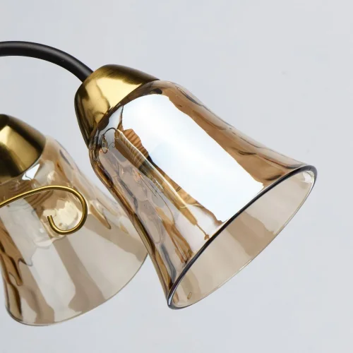 Люстра потолочная Моника 372014408 DeMarkt бежевая янтарная на 8 ламп, основание коричневое в стиле классический  фото 4