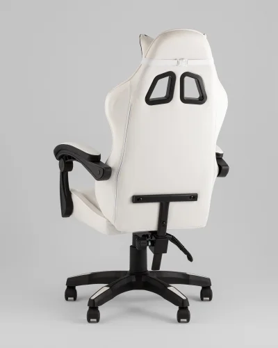 Кресло спортивное TopChairs Phantom, бело-черный УТ000039470 Stool Group, белый/экокожа, ножки/пластик/чёрный, размеры - *1270**** фото 6