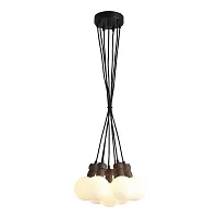 Светильник подвесной Cork SL6226.403.07 ST-Luce белый на 7 ламп, основание коричневое чёрное в стиле минимализм 