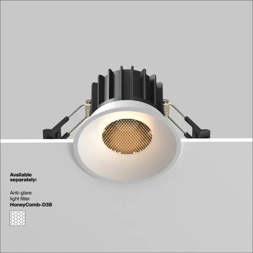Светильник точечный LED Round DL058-12W3K-W Maytoni белый на 1 лампу, основание белое в стиле современный фото 17