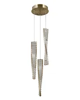 Светильник подвесной LED Asti V10727-PL Moderli прозрачный 3 лампы, основание золотое в стиле классический современный каскад