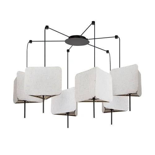 Люстра потолочная Trixie A7084SP-6BK Arte Lamp белая на 6 ламп, основание чёрное в стиле современный Люстра потолочная Trixie A7084SP-6BK Arte Lamp белая на 6 ламп, основание чёрное в стиле современный