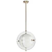 Светильник подвесной Modena 816043 Lightstar белый прозрачный 8 ламп, основание латунь в стиле арт-деко модерн шар