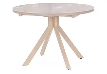 Стеклянный стол Веллор 110(145)х110х78 капучино 502177 Woodville столешница капучино коричневая из стекло