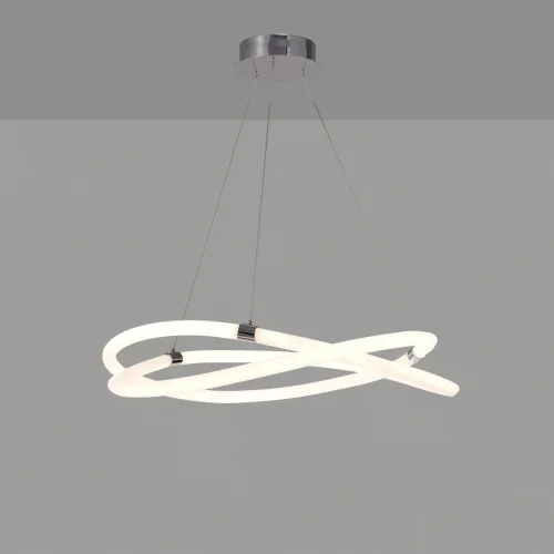 Люстра подвесная LED Line 6607 Mantra белая на 1 лампа, основание серое никель в стиле современный кольца фото 2