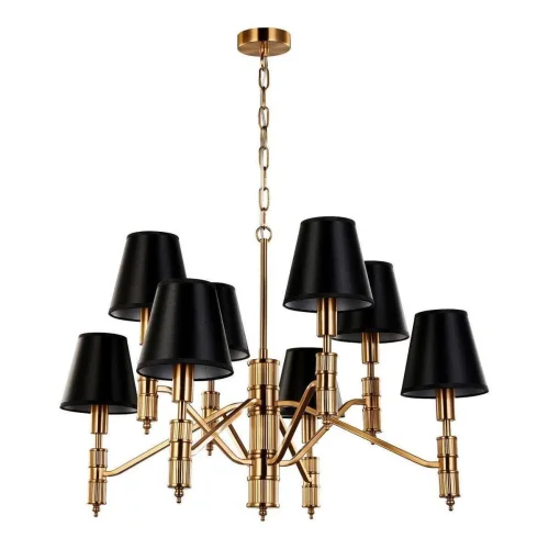 Люстра подвесная Flagship 2933-8P Favourite чёрная на 8 ламп, основание латунь в стиле современный 