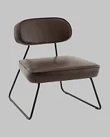 Кресло Kate new ткань экокожа коричневый УТ000041266 Stool Group, коричневый/экокожа, ножки/металл/чёрный, размеры - *740****мм