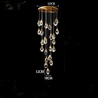 Светильник подвесной CRISTEL ONE D60 193597-26 ImperiumLoft прозрачный на 23 лампы, основание латунь в стиле арт-деко современный 