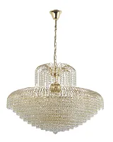 Люстра хрустальная подвесная Salentino E 1.5.80.100 G Arti Lampadari прозрачная на 16 ламп, основание золотое в стиле классический 