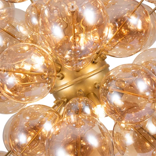 Люстра подвесная Molecule A8313SP-9GO Arte Lamp янтарная на 9 ламп, основание золотое в стиле современный молекула шар фото 2