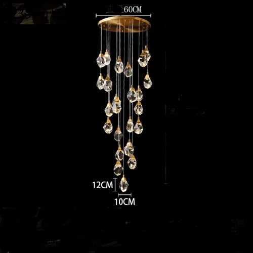 Светильник подвесной CRISTEL ONE D60 193597-26 ImperiumLoft прозрачный на 23 лампы, основание латунь в стиле арт-деко современный 