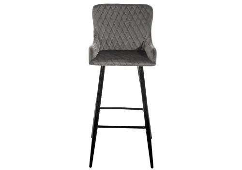 Барный стул Mint серый 11535 Woodville, серый/велюр, ножки/металл/чёрный, размеры - ****450*490 фото 2