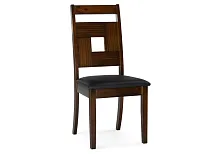 Деревянный стул Kubik dirty oak / black 15525 Woodville, чёрный/искусственная кожа, ножки/массив гевеи/коричневый, размеры - ****470*490